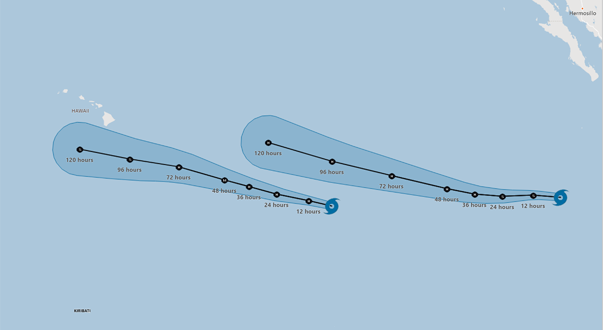 Pacific Tropical Storm Erick Strengthens While Tropical Storm Flossie Forms 