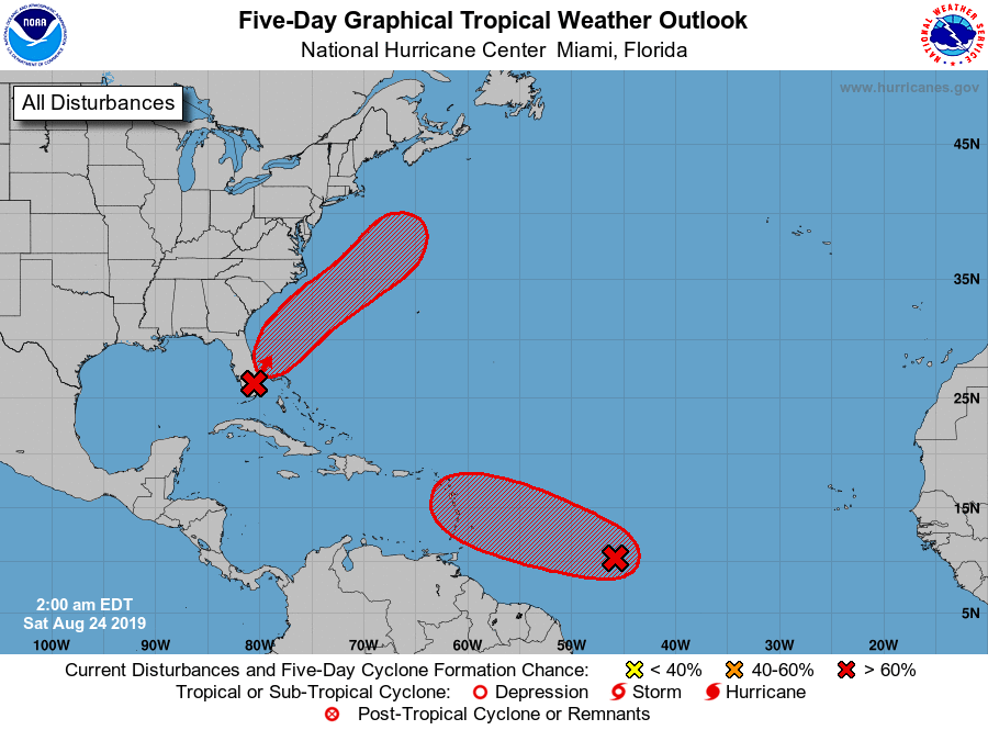 Tropical Disturbance Likely to Form Off East-Central Florida Coast Early Next Week