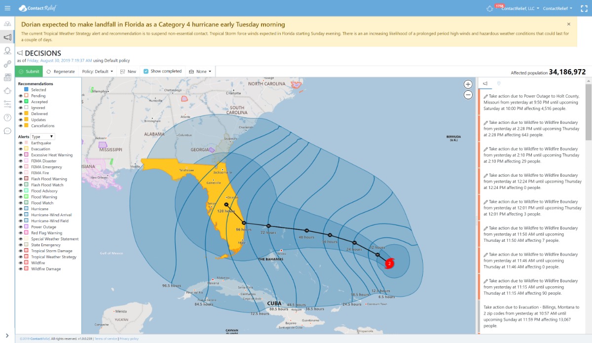 Hurricane Dorian Intensifies as Florida Braces for a Category 4 Landfall