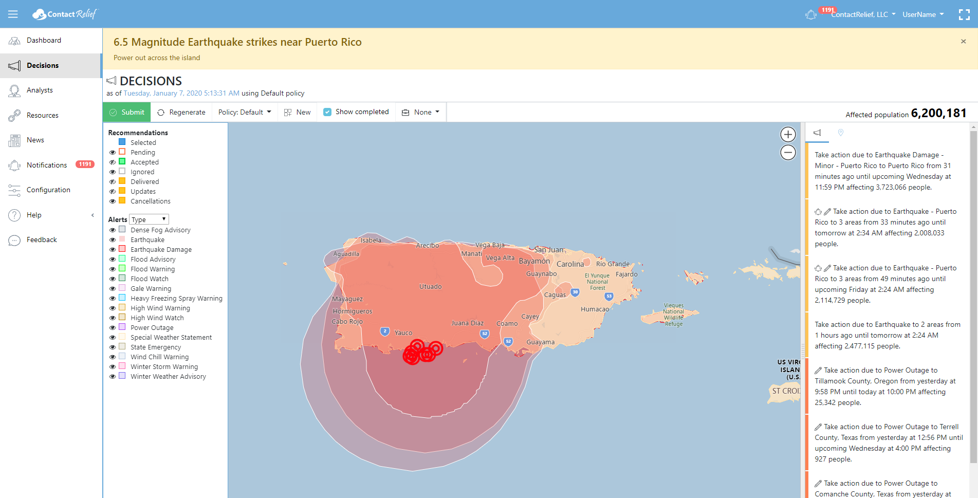 Magnitude 6.5 Earthquake Swarm Strikes Puerto Rico