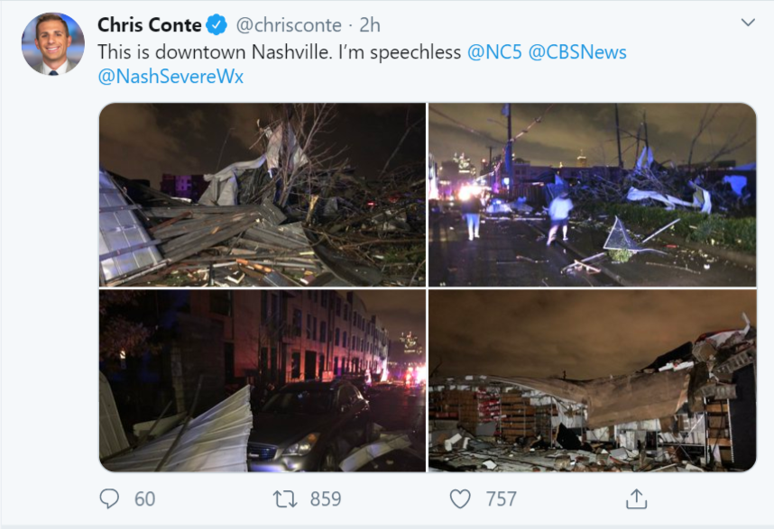 Five People Dead as Multiple Tornadoes Strike Nashville