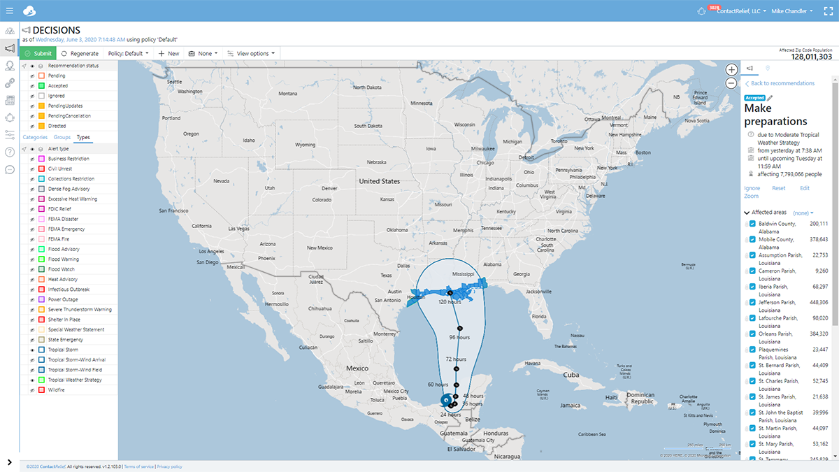 Tropical Storm Cristobal to turn towards U.S. in 48 hours