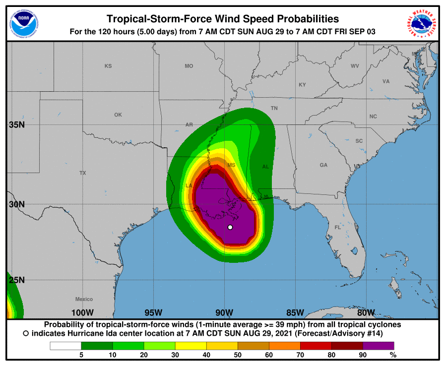 Hurricane Wind Speed probabilities